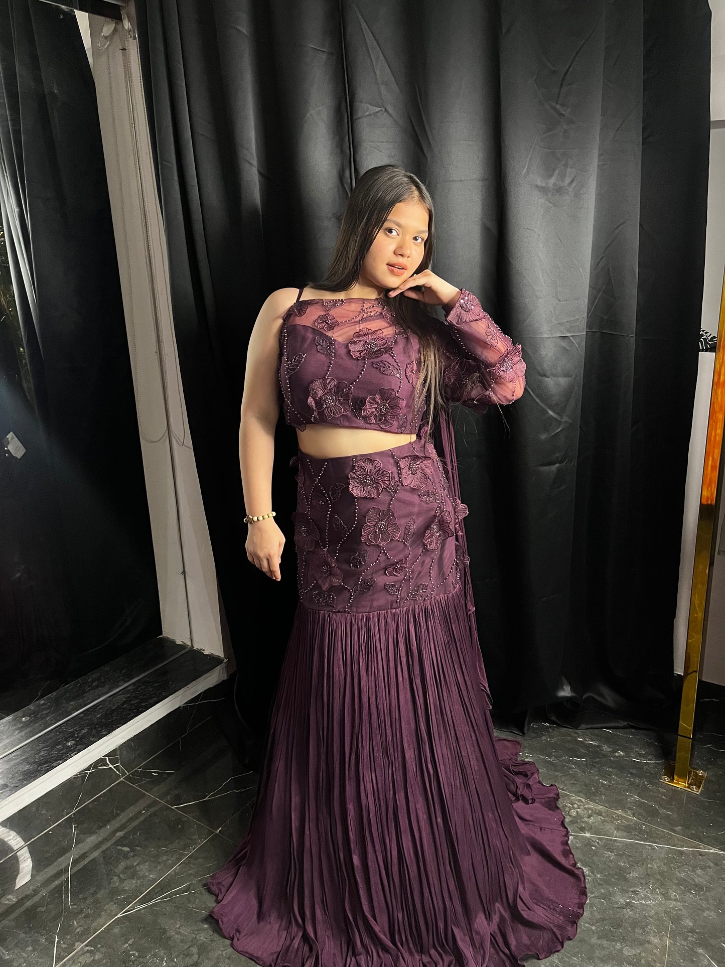 Moana fish cut lehenga