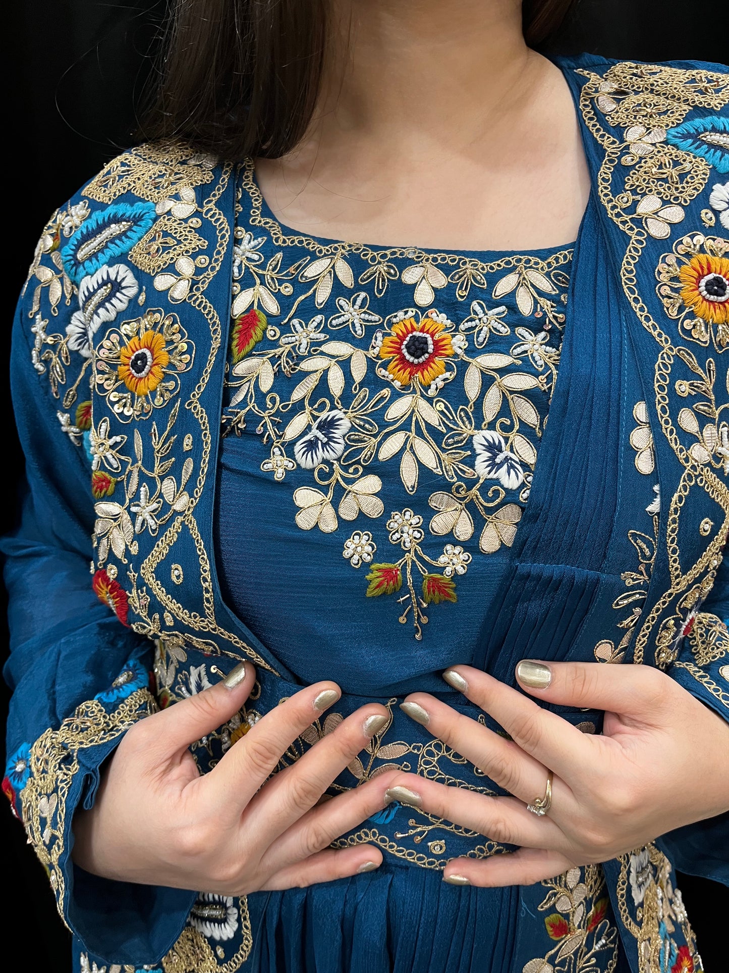 Ziya Pure Chinon Cape Set