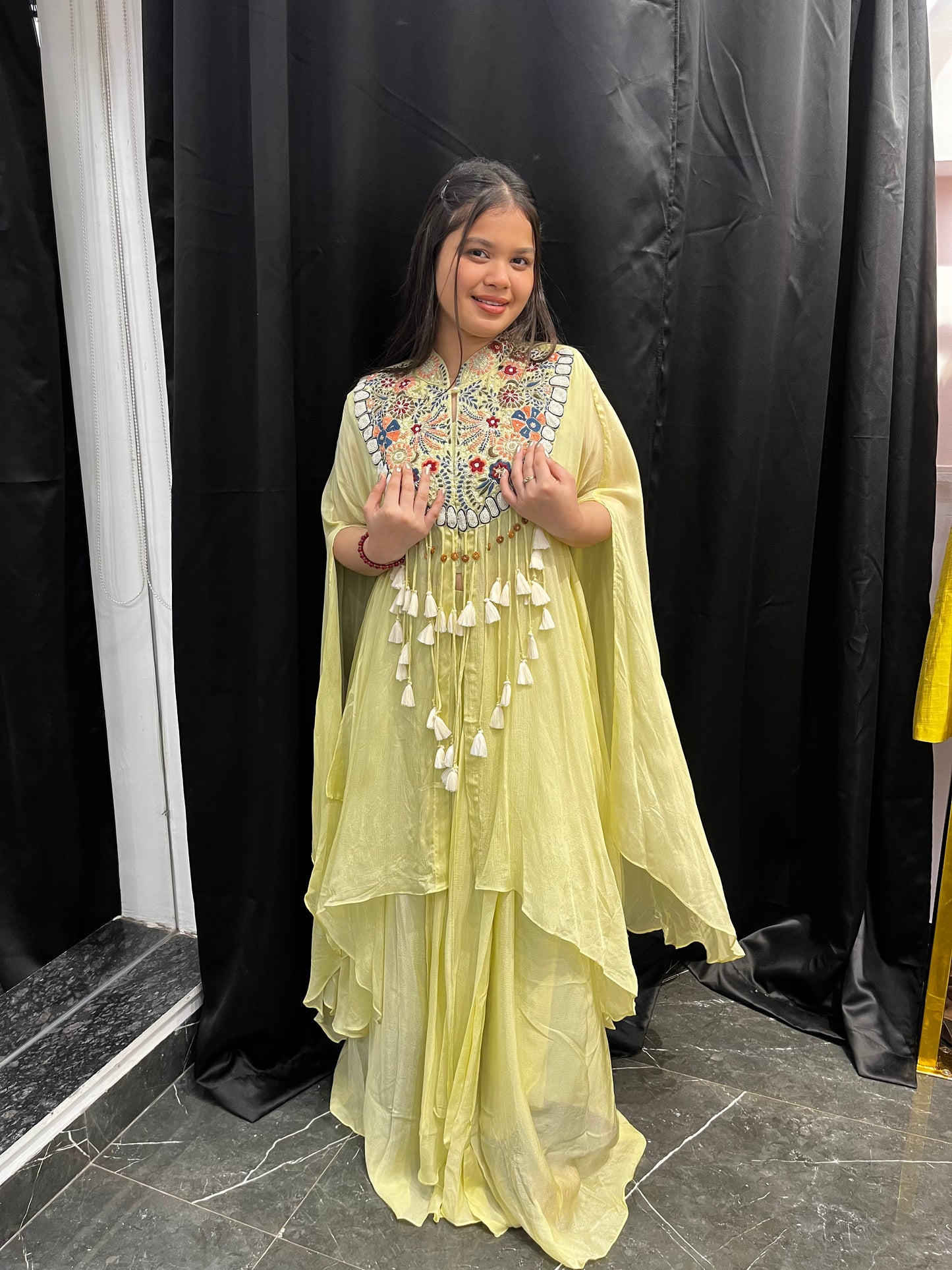 Noor Hand-Embroidered Draped Set