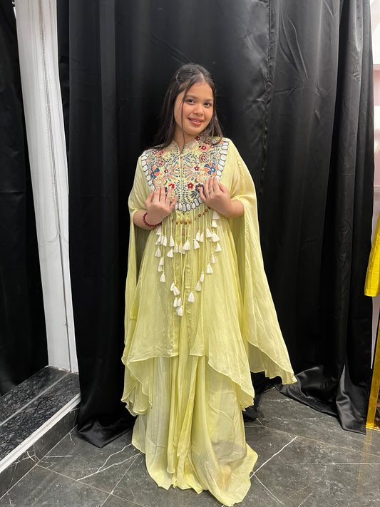 Noor Hand-Embroidered Draped Set