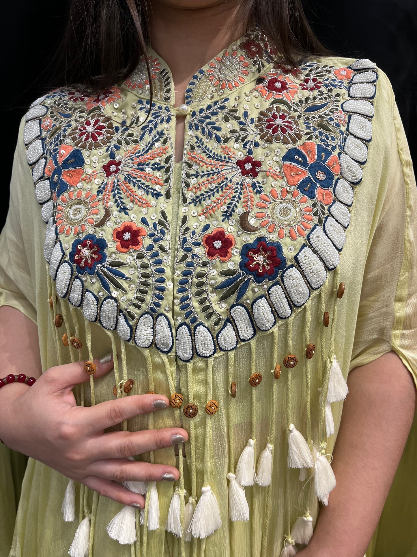 Noor Hand-Embroidered Draped Set