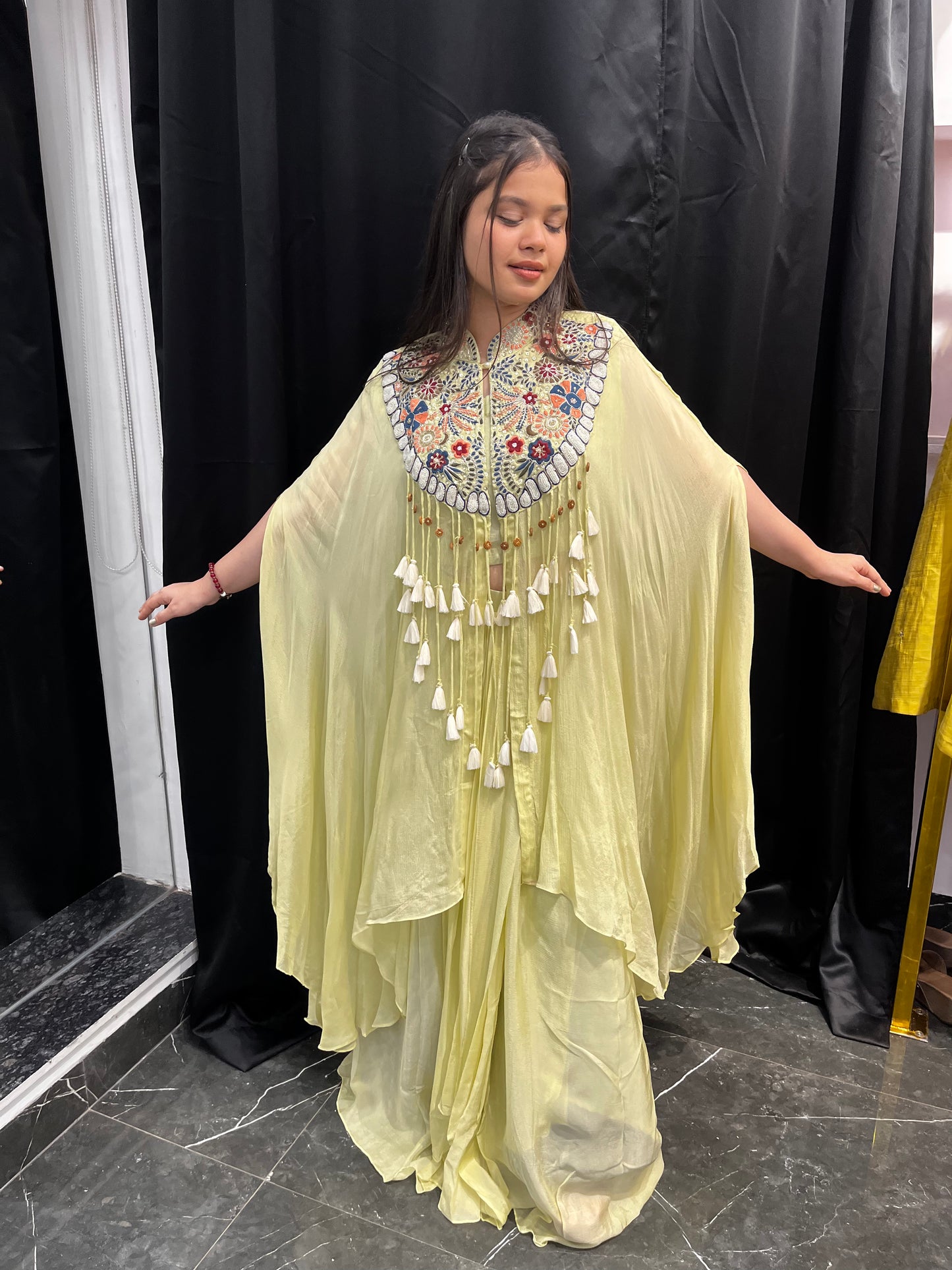 Noor Hand-Embroidered Draped Set