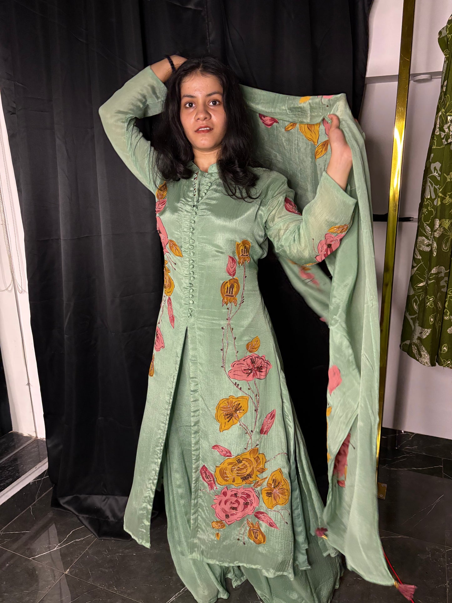 Meher Hand-Painted Suit Set