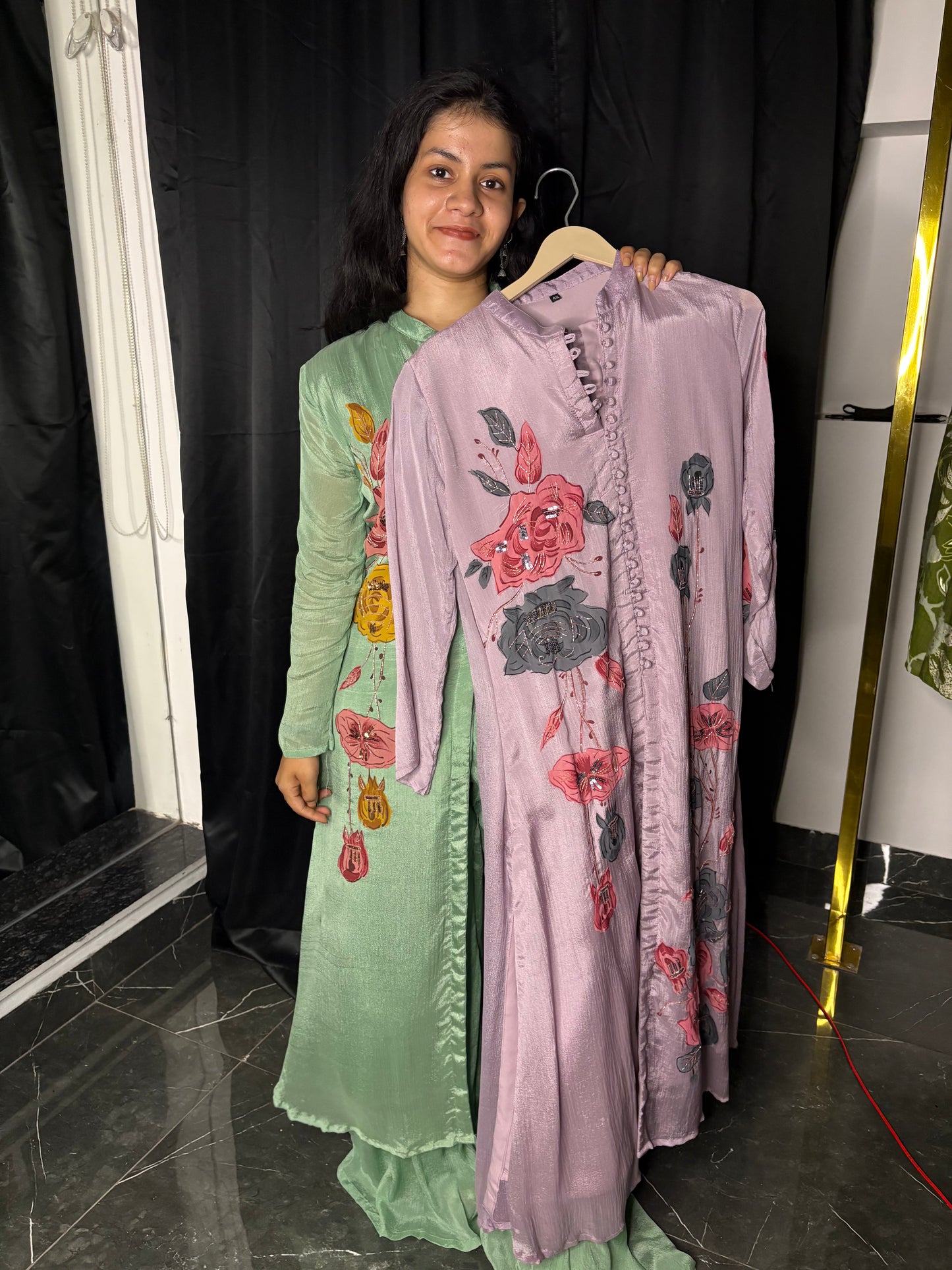 Meher Hand-Painted Suit Set