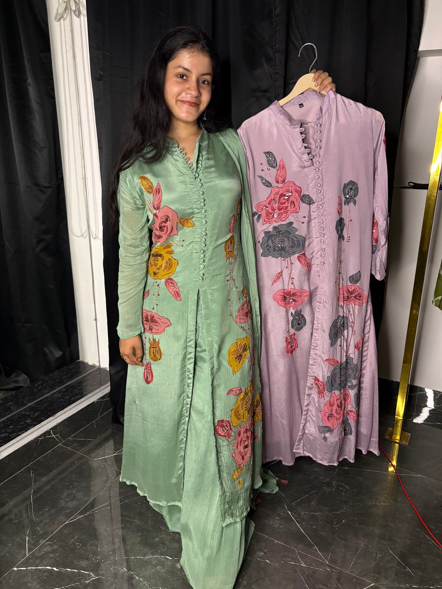 Meher Hand-Painted Suit Set