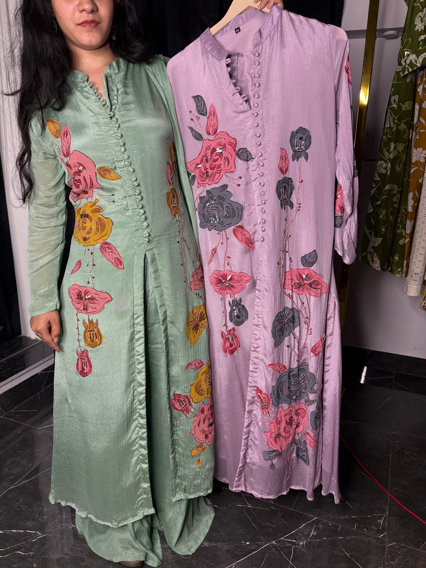 Meher Hand-Painted Suit Set